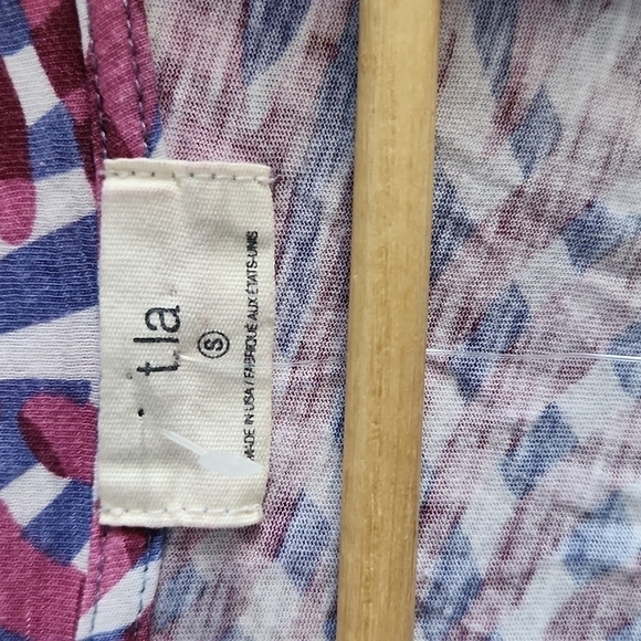 Anthropologie Purple Flutter Sleeve Top - Picture 2 of 7